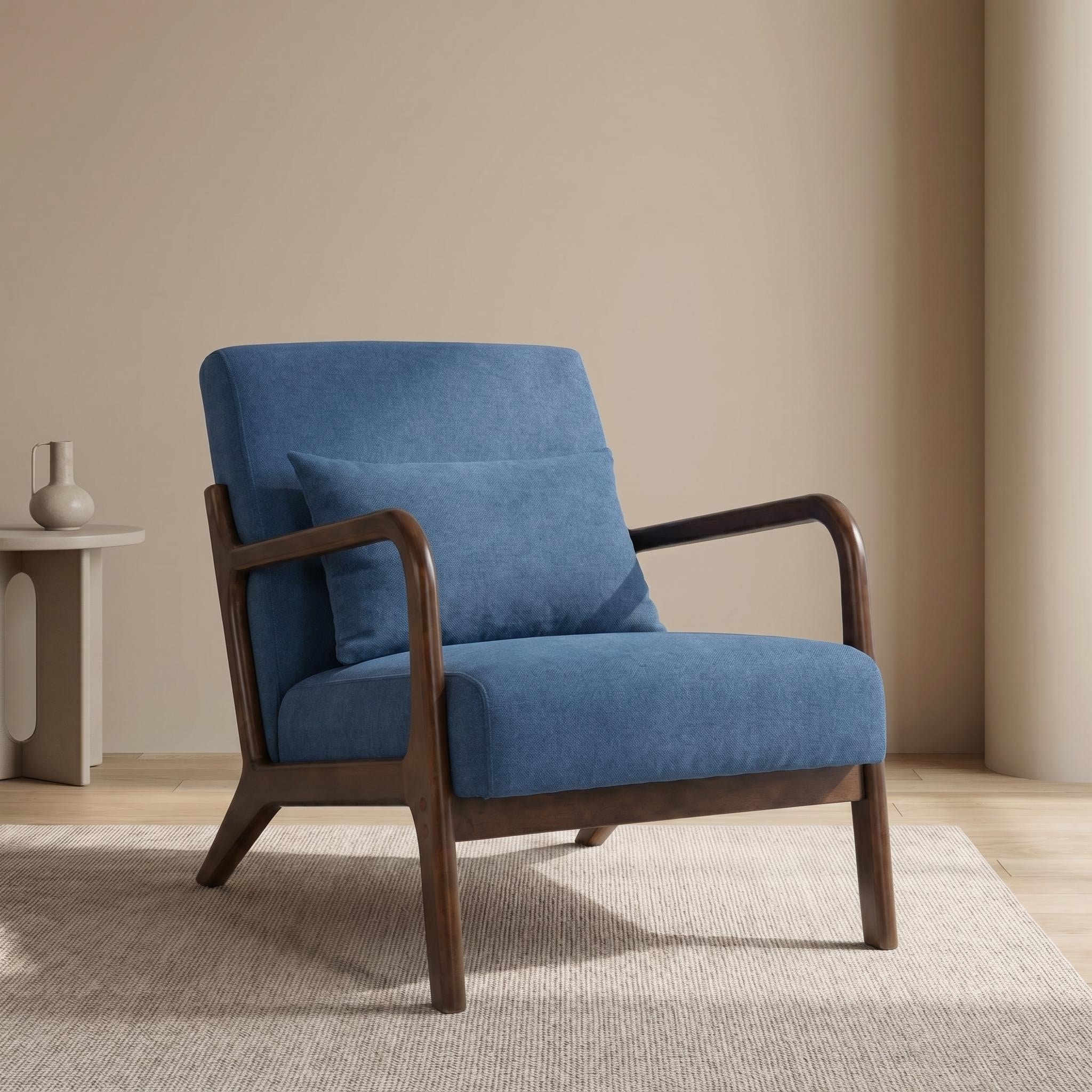Modern Accent Chair Upholstered Chair with Wood Frame, Side Chair Reading Chair Dressing Chair Vanity Chair