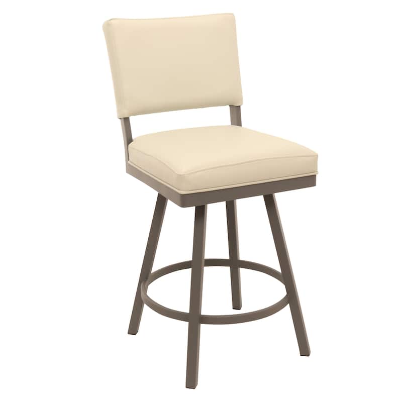 Tempo Furniture Emerson Swivel 26" Counterstool w/ Fully Welded Metal Frame (Commercial Grade) by Furnish Theory (Var. Colors) - Steel Mist & Silver Dune
