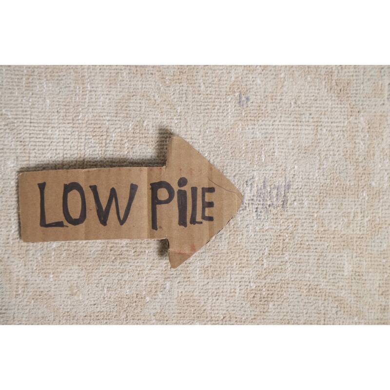 Hand Knotted Oriental 100% Wool Carpet Traditional Distressed Beige & Ivories Kashan Area Rug - 13' 0'' X 9' 4''