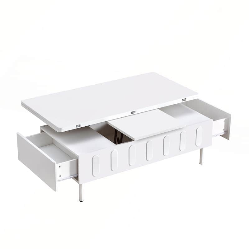 Modern Lift-Top Coffee Table with 2 Drawers
