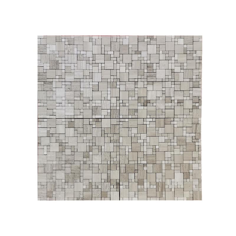 Carrara Marble Mosaic Decorative Backsplash Tile, 12"x 12"x 0.38"/pc - 1pc