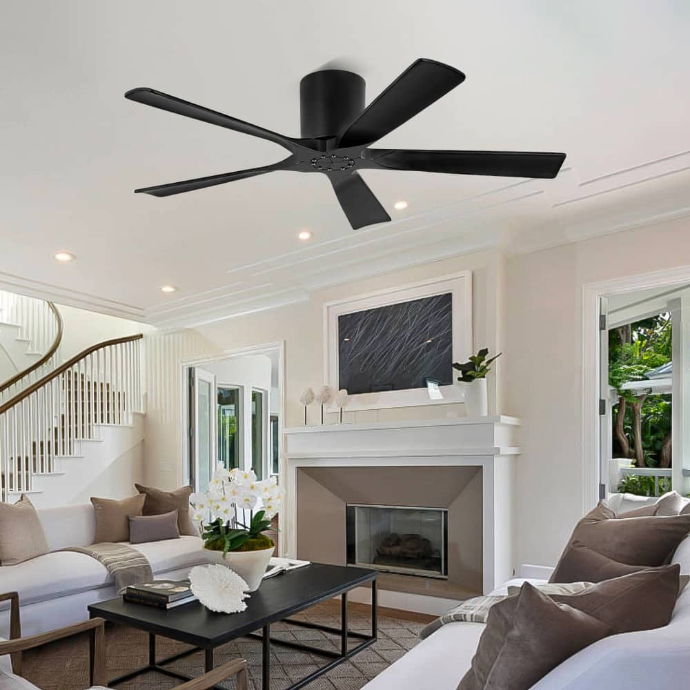MLiAN 52 In. 5 Solid Wood Blades Indoor Ceiling Fan with Remote - 52 inch
