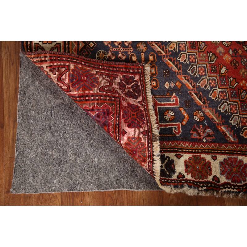 Traditional Orange Shiraz Persian Vintage Rug Handmade Wool Carpet - 5'10"x 9'5"