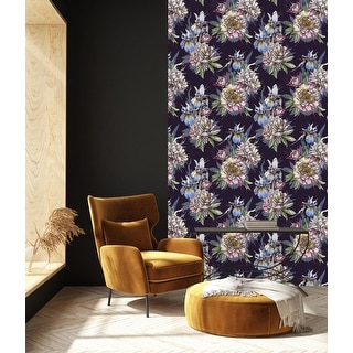 Dark Floral Wallpaper Peel and Stick and Prepasted - Bed Bath & Beyond ...