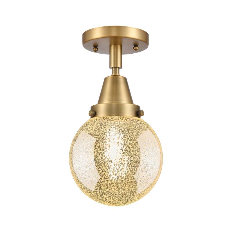 Innovations Lighting 447-1C-11-6 Beacon Flush Mount Beacon 6" Wide - Brushed Brass / Mercury
