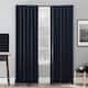 Sun Zero Evelina Faux Dupioni Silk Thermal Blackout Curtain Panel, Single Panel - 50 x 108 - Navy Blue