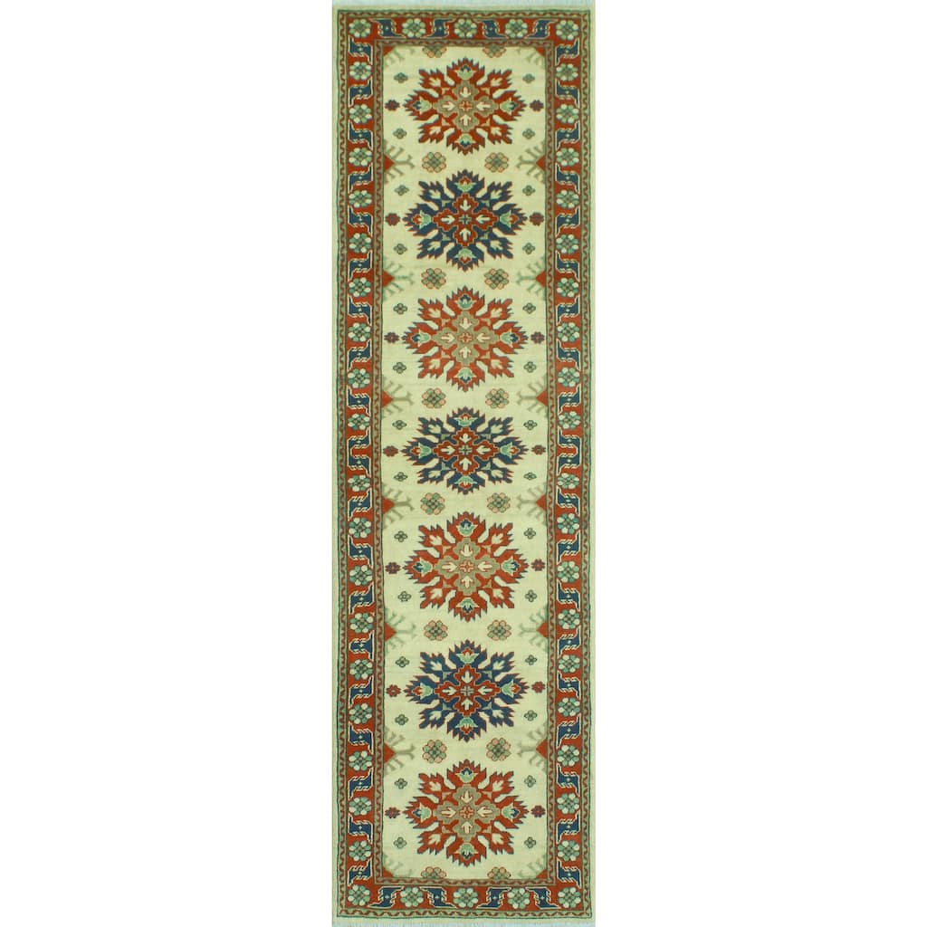Noori Rug Kazak Cullen Ivory/Red Runner - 2'7" x 9'3"