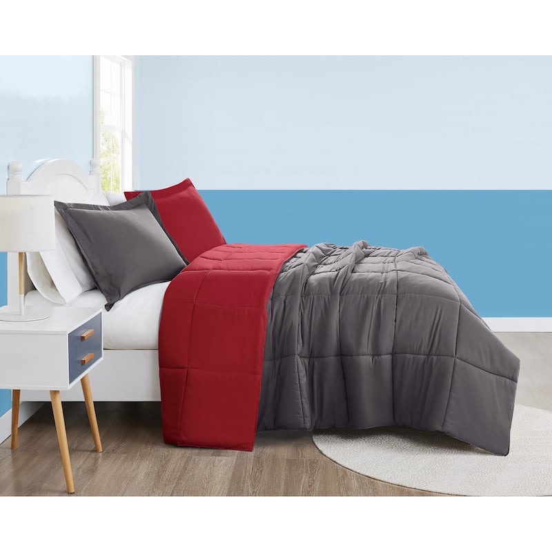 My World Solid Reversible 3-piece Comforter Set