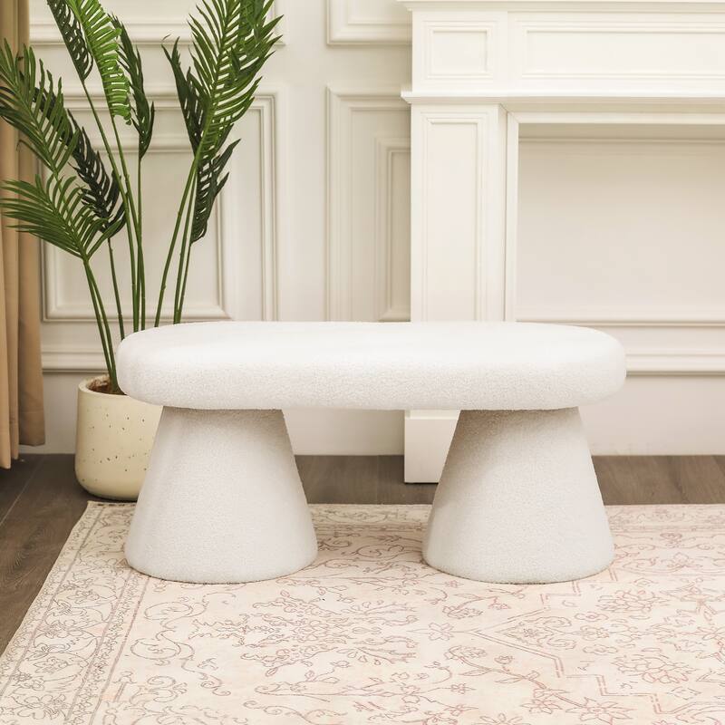 Adeco 39 Inches Long Soft Ottoman Bench for Living Room Bedroom