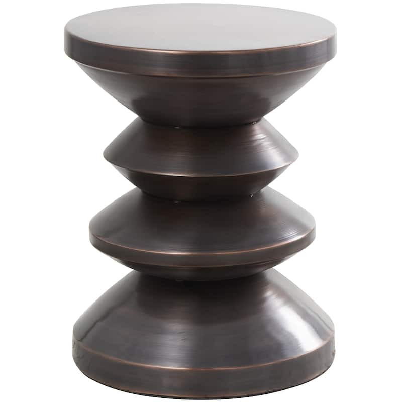 Metal Art Deco Inspired Side End Accent Table - Copper or Black - Roche River Decor