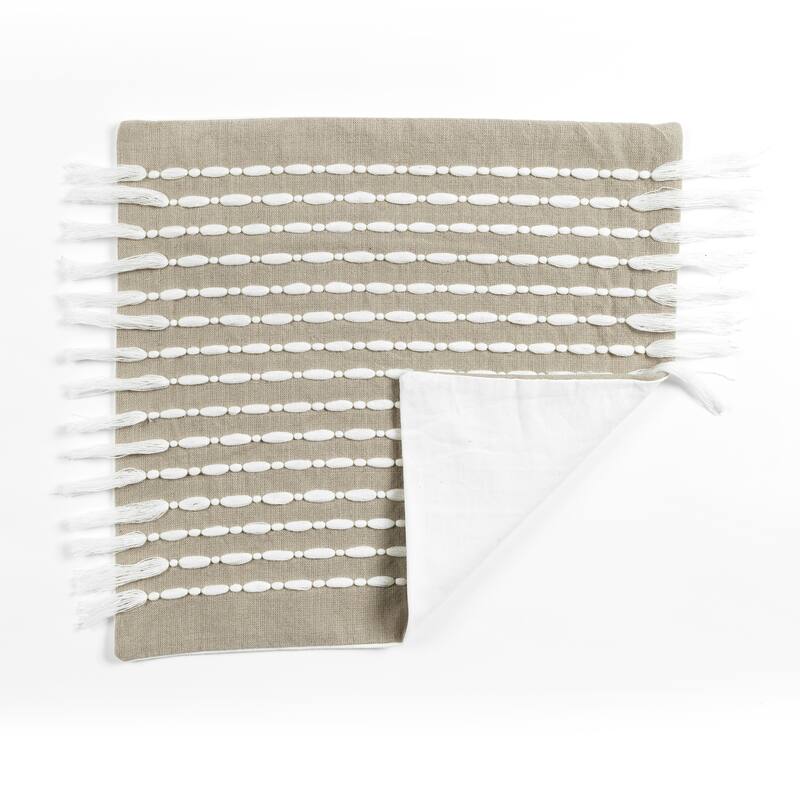 Lush Decor Linear Cotton Tassel Decorative Pillow Cover