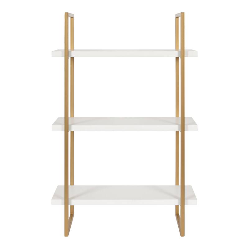 Kate and Laurel Leigh Wood and Metal Wall Shelf