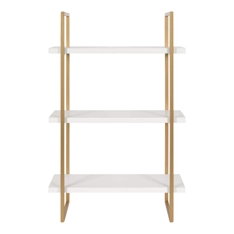 Kate and Laurel Leigh Wood and Metal Wall Shelf