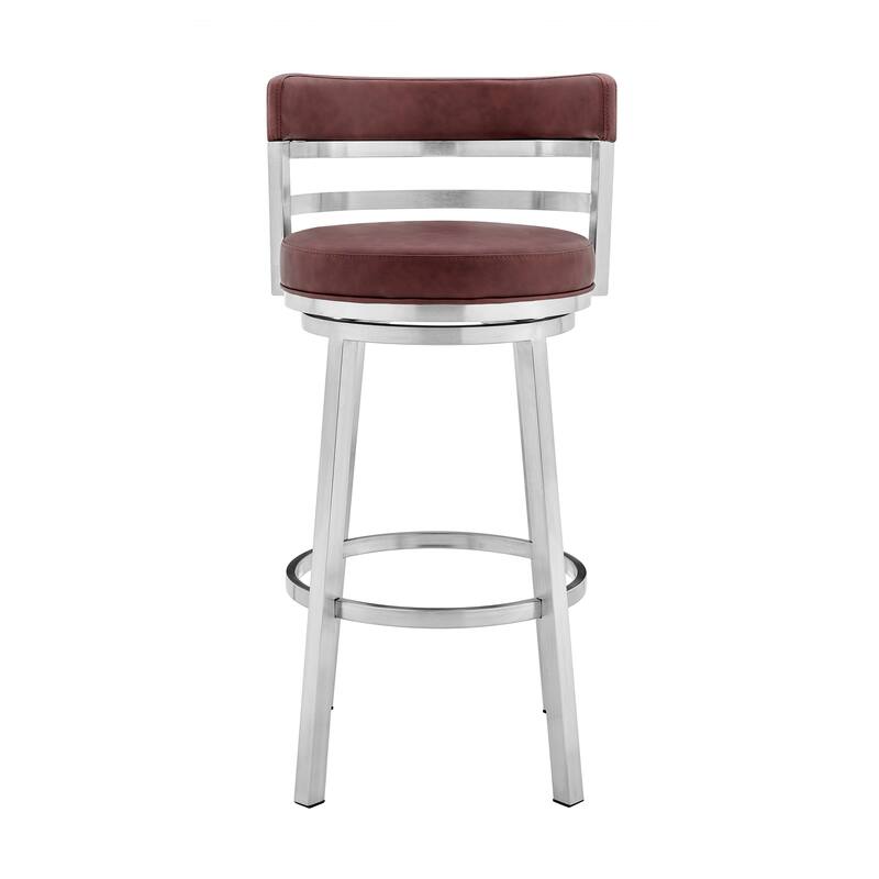 Titana Blue or Red Faux Leather Upholstered Swivel Bar/Counter Stool