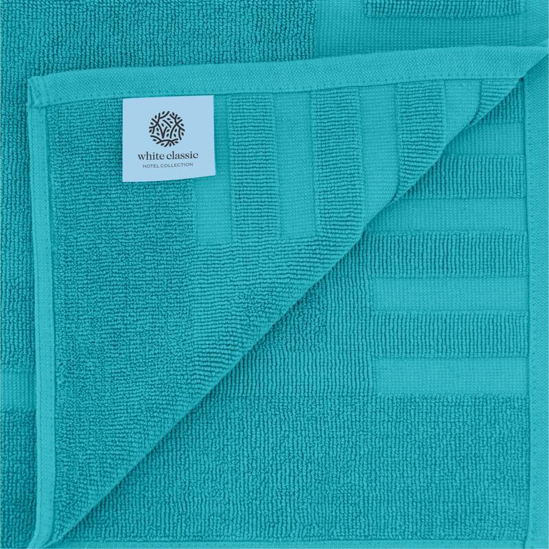 White Classic Luxury Cotton Bath Mat 22x34 Set of 2