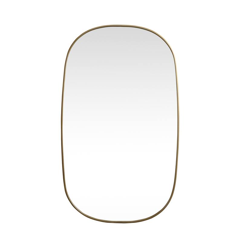 Indigo Home Metal Frame Oval Mirror 36x60 Inch - Brass
