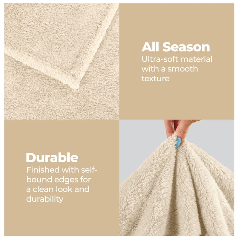 Superior Solid Fluffy Fleece Blanket, Plush and All Season