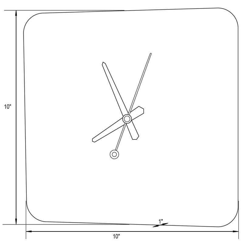 Manchester Minimalist Square Silent Modern Wall Clock in MDF with Silent Non-Ticking Design and Aluminum Hands for Home Office