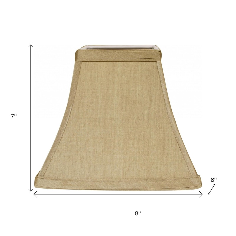 HomeRoots Tan No Slub Innsbruck Square Lamp Shade - 8