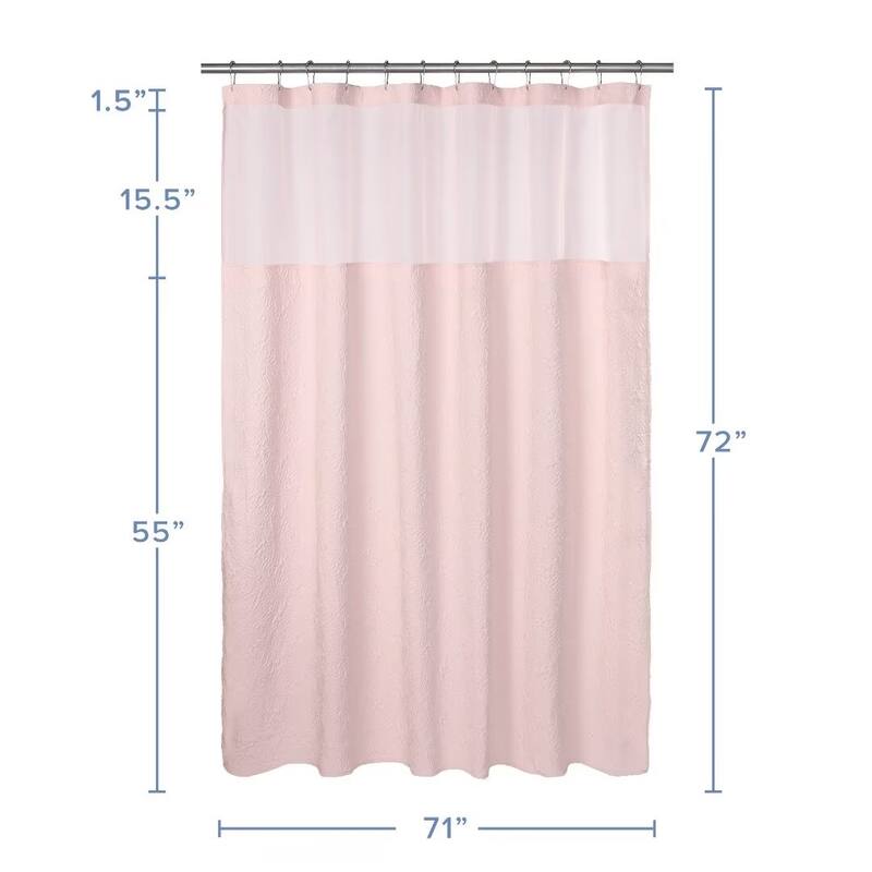 Starburst Crinkle Shower Curtain with Snap-in Liner 12 Hooks Included