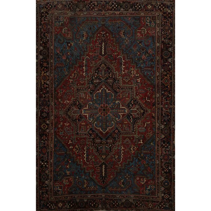 Hand Knotted Oriental 100% Wool Carpet Traditional Medallion Red Heriz (serapi) Area Rug - 11' 8'' X 9' 0''