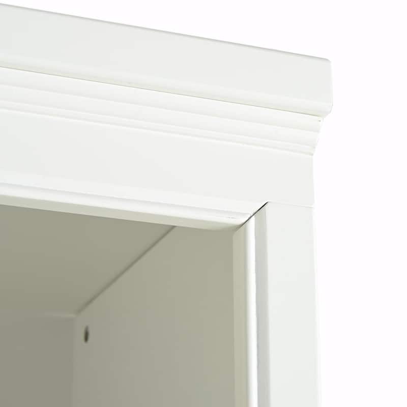 75" Tall Retro Display Shelf with Cabinet - White, Space-Saving