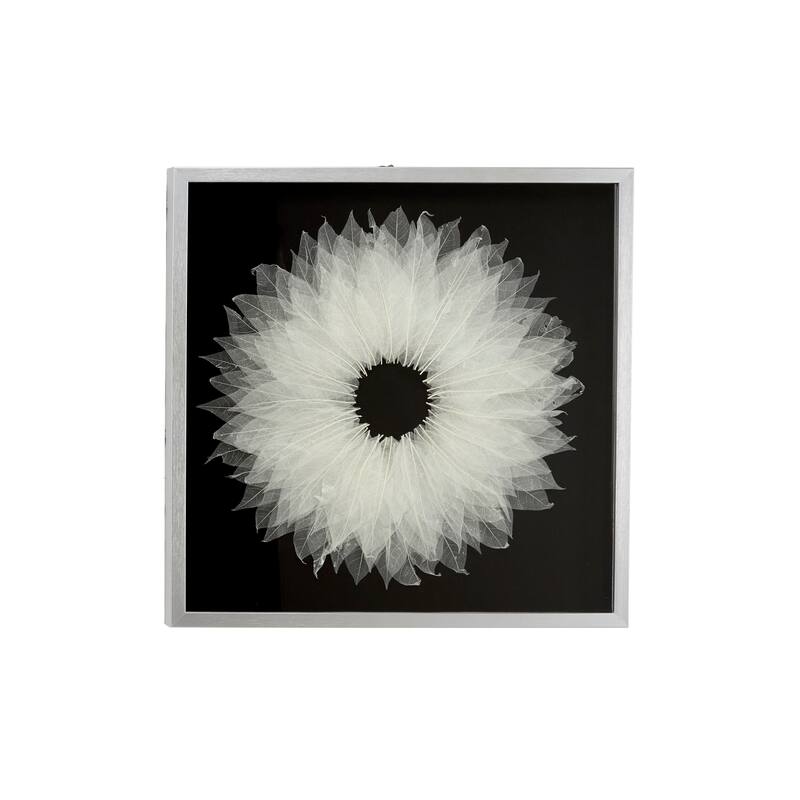 White Polystone Natural Shadow Box Art 24 x 24 x 2 - 24 x 2 x 24