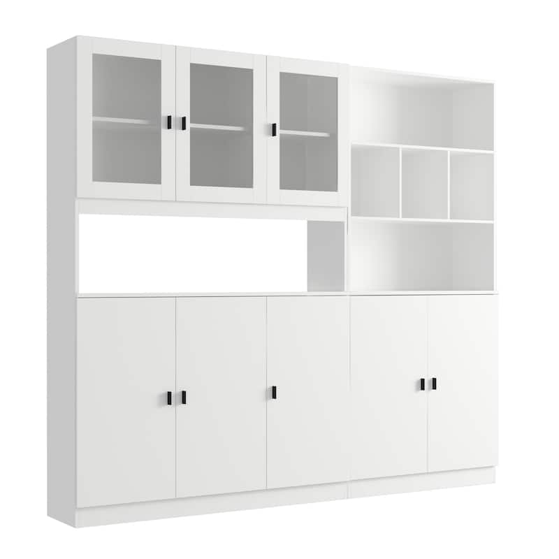Timechee Combined Bookcase Kitchen Cabinet Display Cabinet Pantry