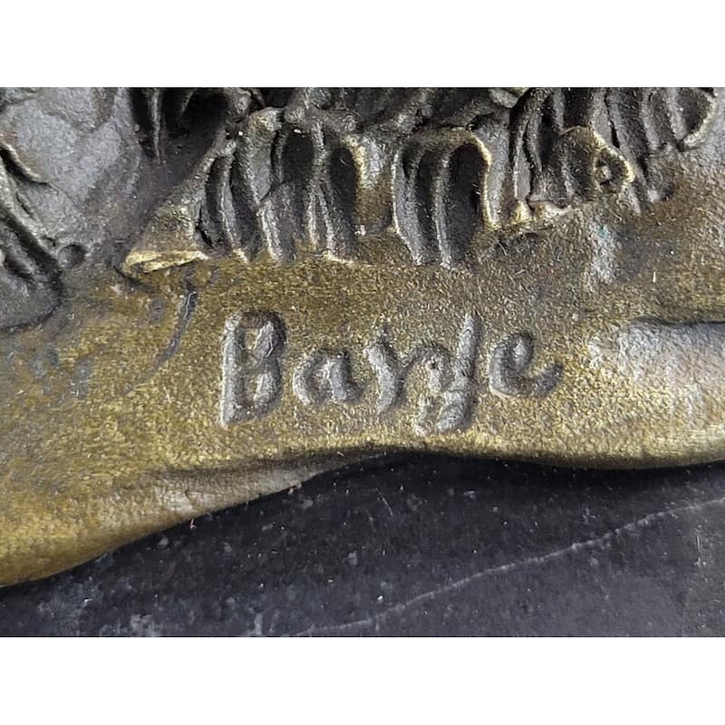 Donkey Mule Bronze Statue Sculpture Handmade Art Figure By Barye On Marble Base