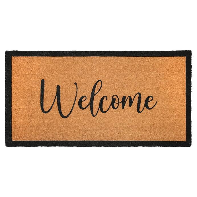 Chesapeake Coir Natural Black Non-Slip Doormat (36" x 72")
