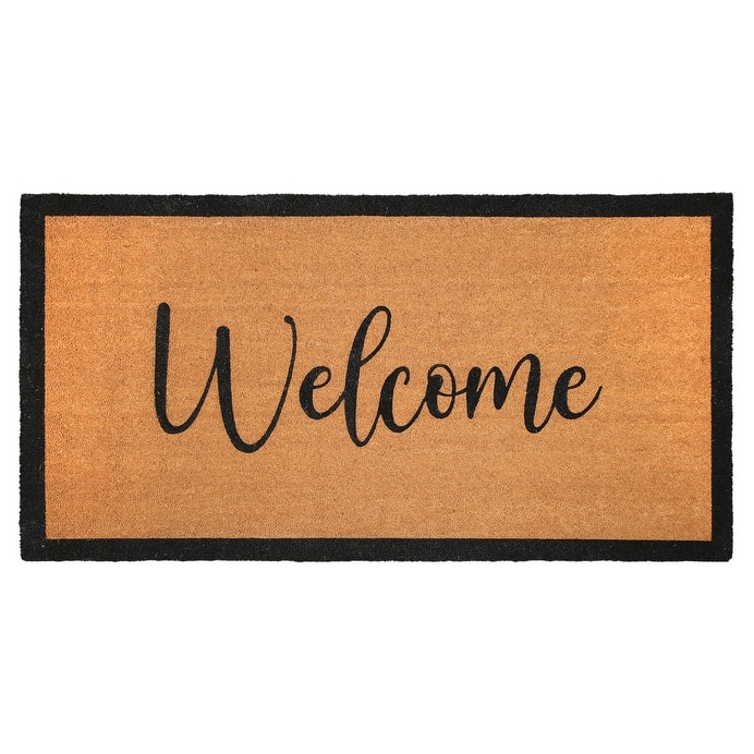 Chesapeake Coir Natural Black Non-Slip Doormat (36" x 72")