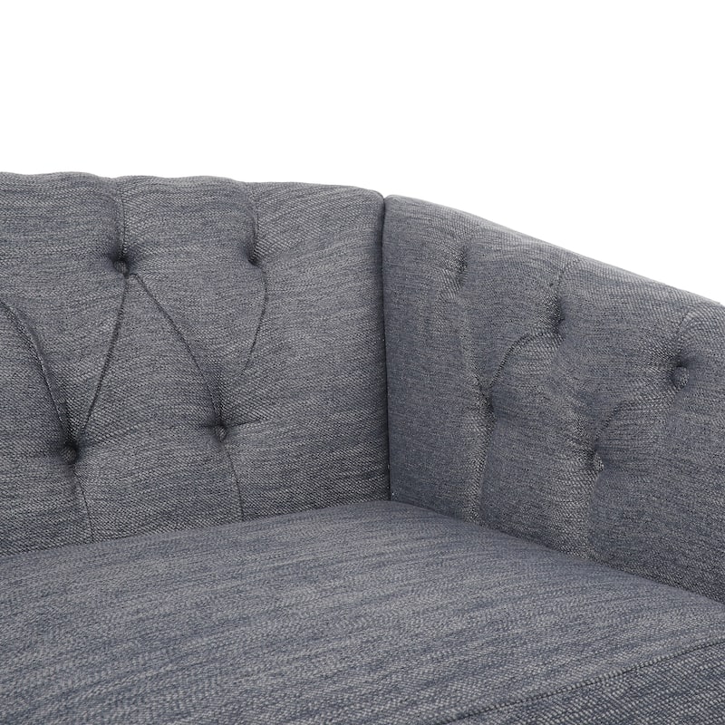 Cantrell Contemporary Faux Leather Tufted Loveseat by Christopher Knight Home