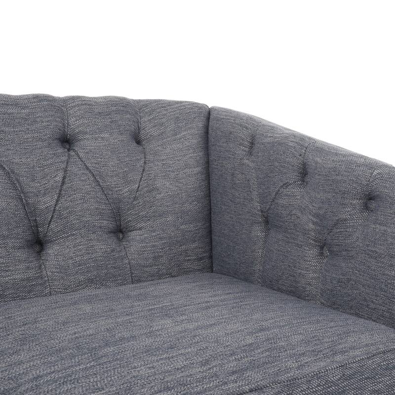 Roomfitters Tufted Upholstered Loveseat Sofa, Compact Modern Couch for Living Room or Office Seating