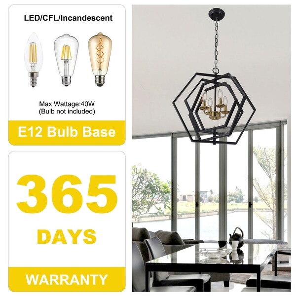 Oaks Aura Hexa Series 4-Light Black 360° DIY Shape Modern
