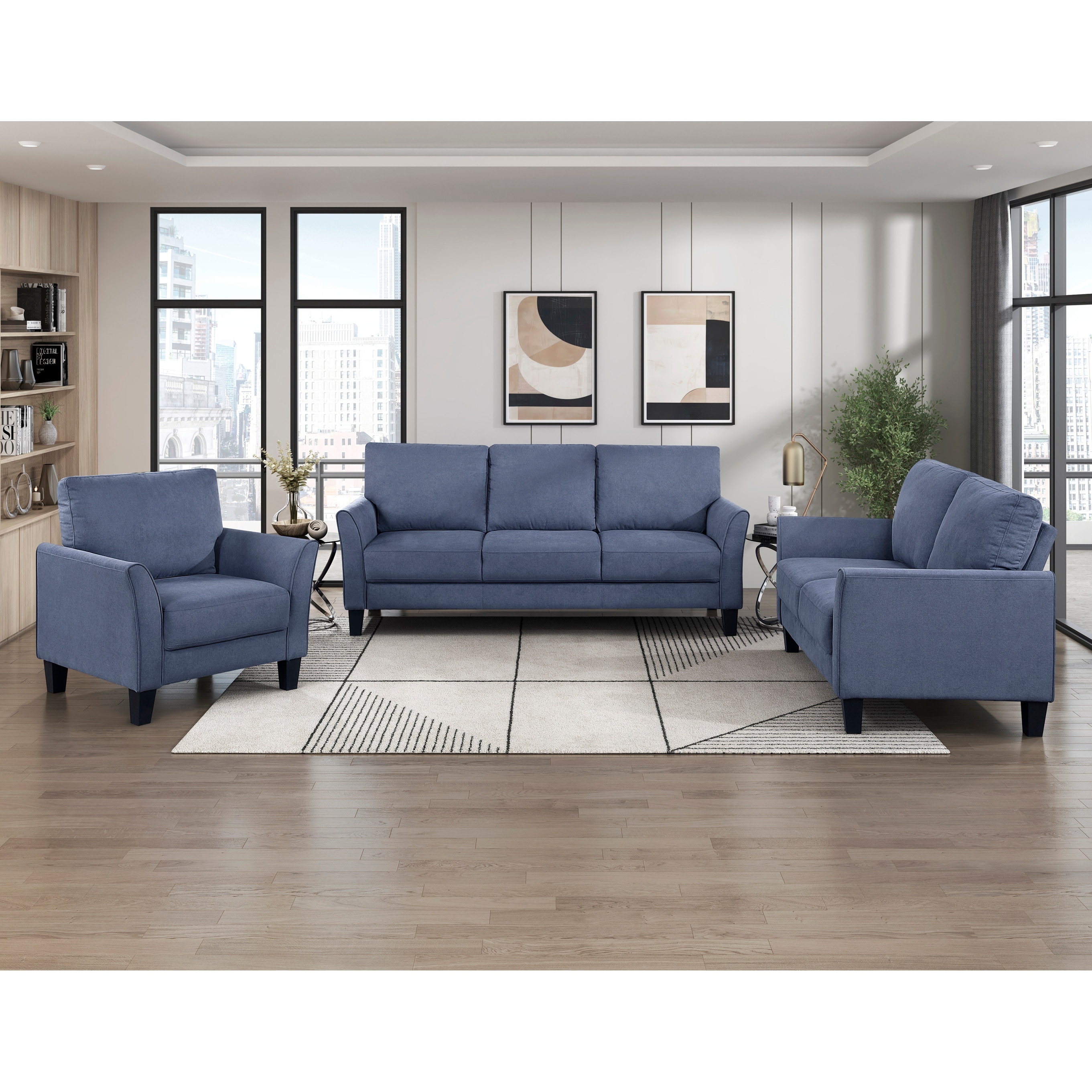 Fremont & Park Felix Textured 3-Piece Living Room Set - Wood