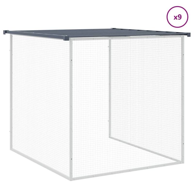 vidaXL Chicken Cage with Roof Metal Chicken Run Animal House Galvanized Steel