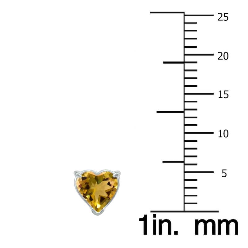 Marquee 14K White Gold 5MM Heart Citrine Earrings