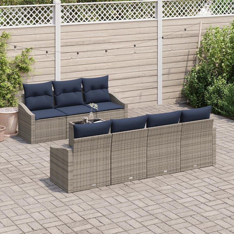 vidaXL 8 Piece Garden Sofa Set with Cushions - 91.7×24.4×27.2