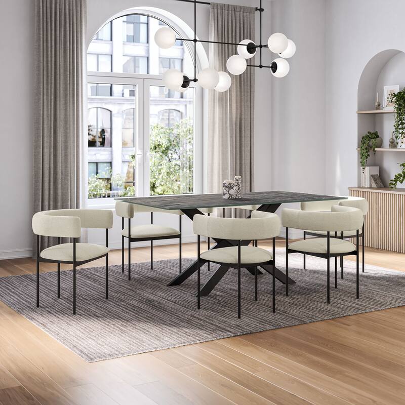 Amisco Julius Upholstered Dining Chair with arms and Metal Legs