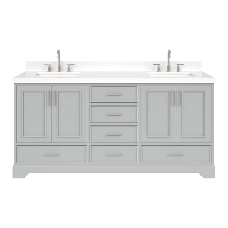 Ariel M073DWQRVO Stafford 73" Free Standing Double Basin Vanity Set - Grey - Ash Finish