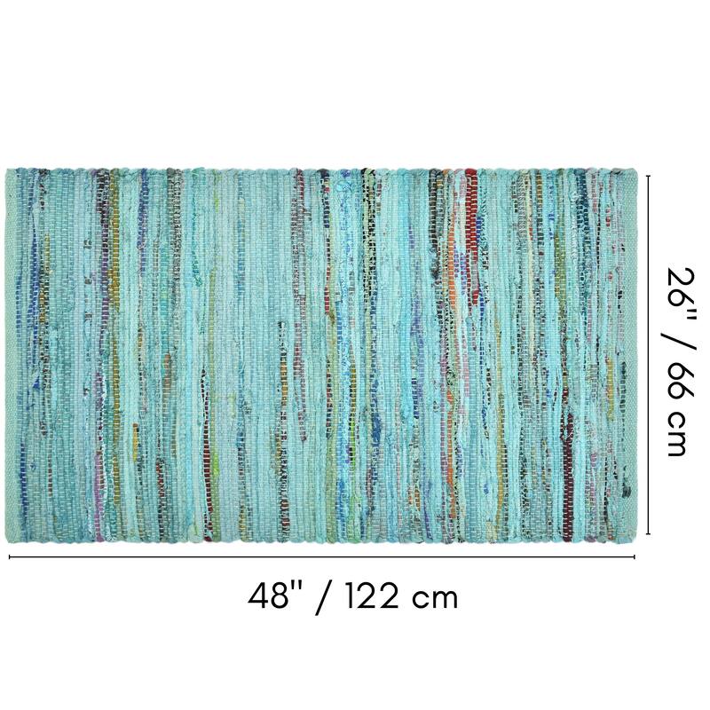 Fabstyles Premium Cotton Handmade Area Rag Rug Living Room, Hallway