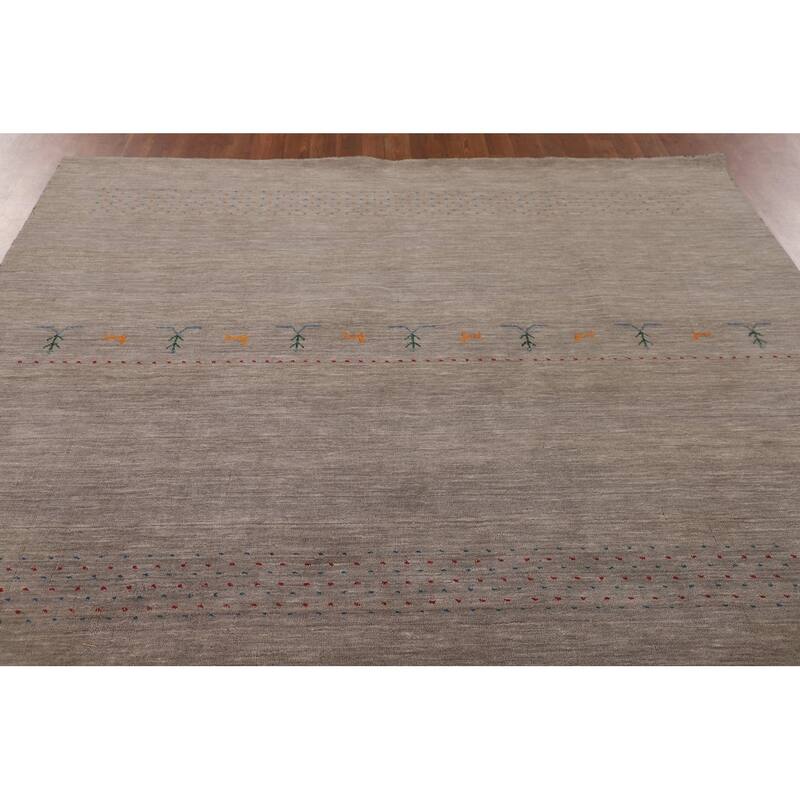 Tribal Gabbeh Living Room Area Rug Handmade Wool Carpet - 6'9"x 9'9"