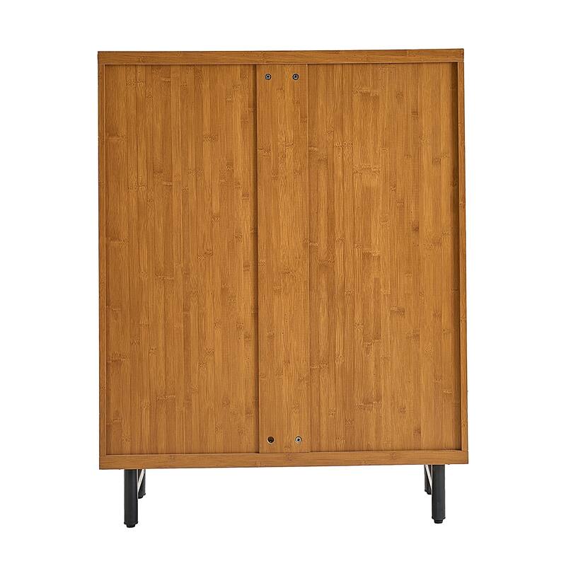 Shoe Cabinet with Shutter Doors, Shoe Storage Cabinet with Adjustable Shelves, Entryway Wooden Shoe Rack Organizer