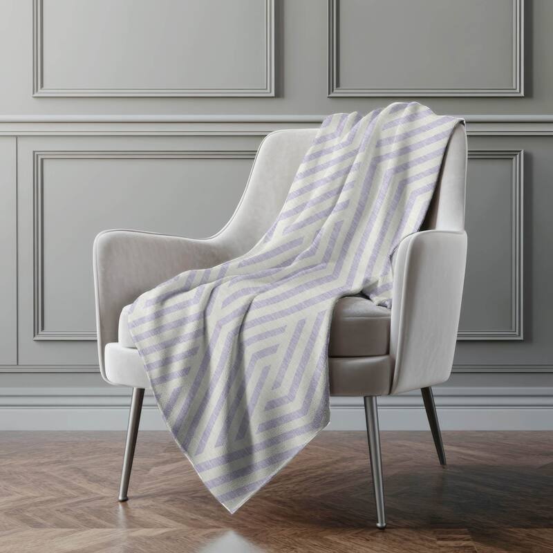 Premium Machine Washable Contemporary Geo Sherpa Throw Blanket - Lavender - 4'2" x 5'10"