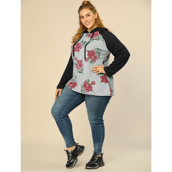 plus size floral hoodie