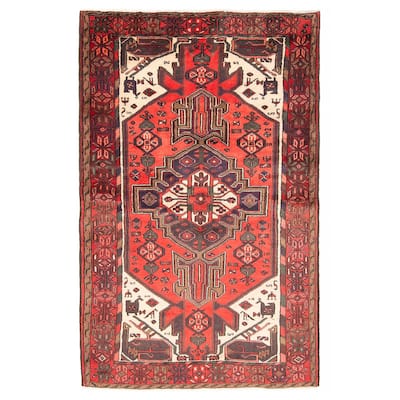 ECARPETGALLERY Hand-knotted Andelz Red Wool Rug - 4'1 x 6'7
