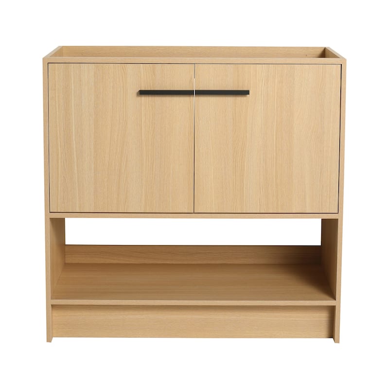 36" Bathroom Vanity, 2 Doors, Freestanding Bathroom Cabinet Vanity, Plywood (Excluding Sink)