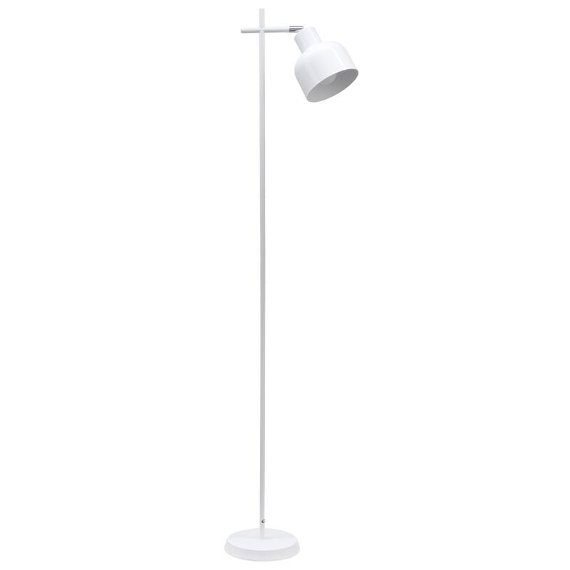Metal Adjustable Spotlight Floor Lamp with Rotary Switch - 10.55 x 7.87 x 54.72 in. (L x W x H) - White