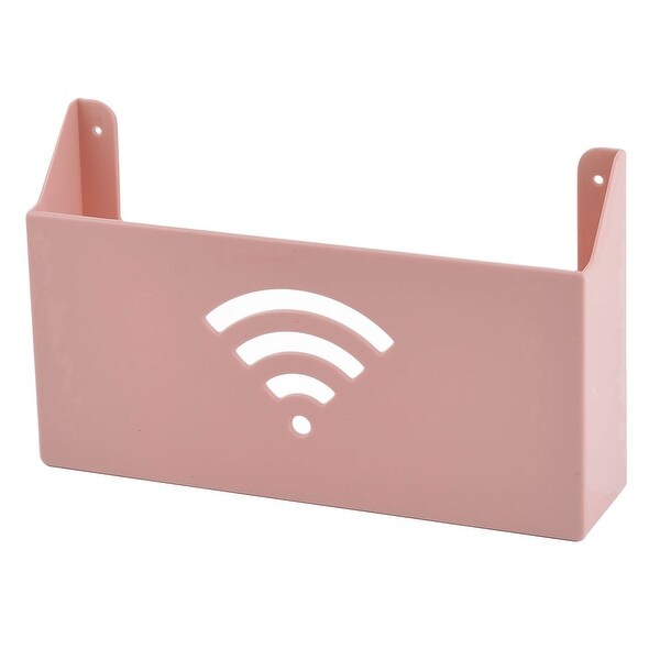 Unique Bargains Household Bathroom Parlour Plastic Self Adhesive Magazine Storage Rack Pink