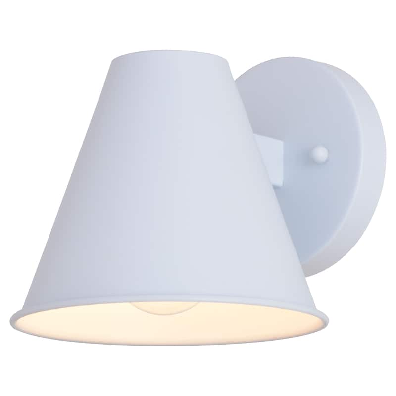 Smith 1-Light Modern Contemporary Indoor-Outdoor Wall Sconce with Metal Cone Shade, Dark Sky Compliant